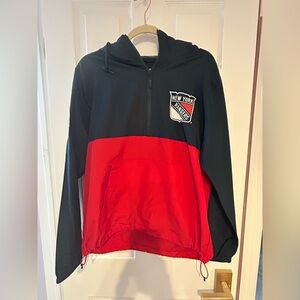 New York Rangers Quarter 1/4 Zip Anorak Windbreaker Pullover Jacket Unisex Med.